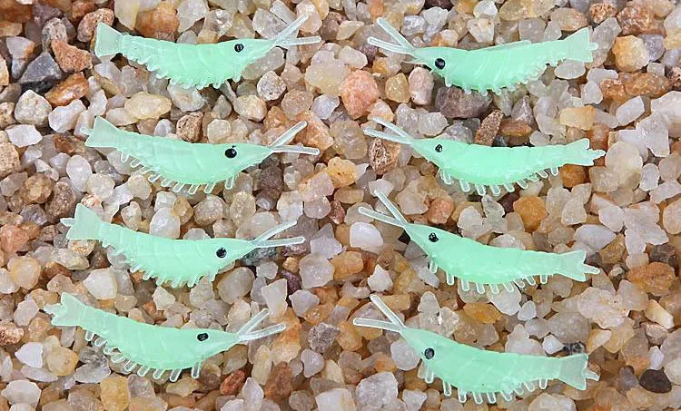fishing shrimp lure silicone fish Luminous artificial lures trolling bass trout lure soft fishing lures soft baits 0006