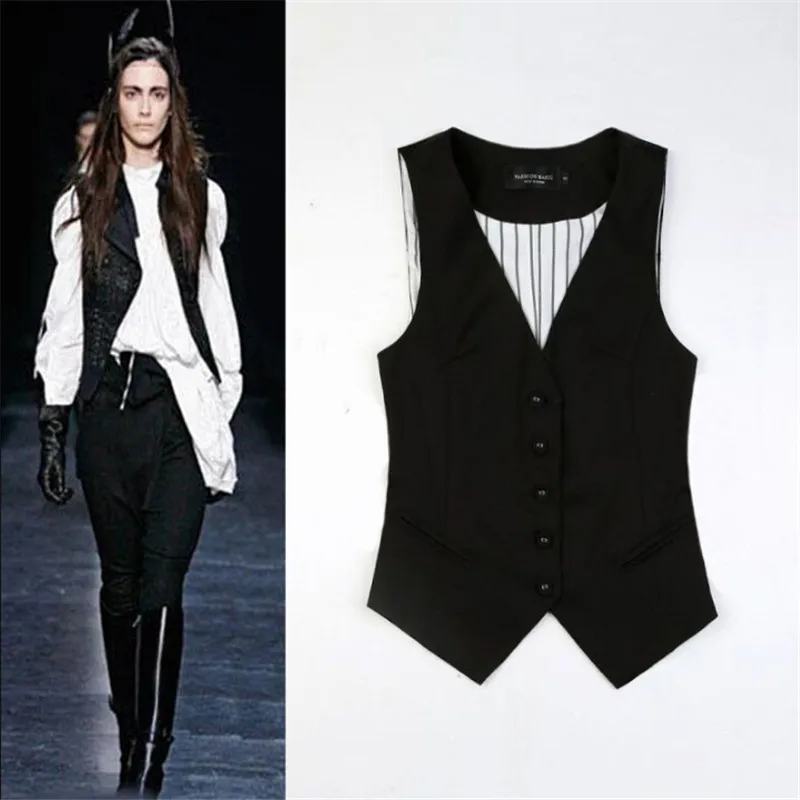 Veste Femme Women Vest Suits Sans Manches Cotton Autumn Waist Coat Spring Winter Formal Vests For Women W91167
