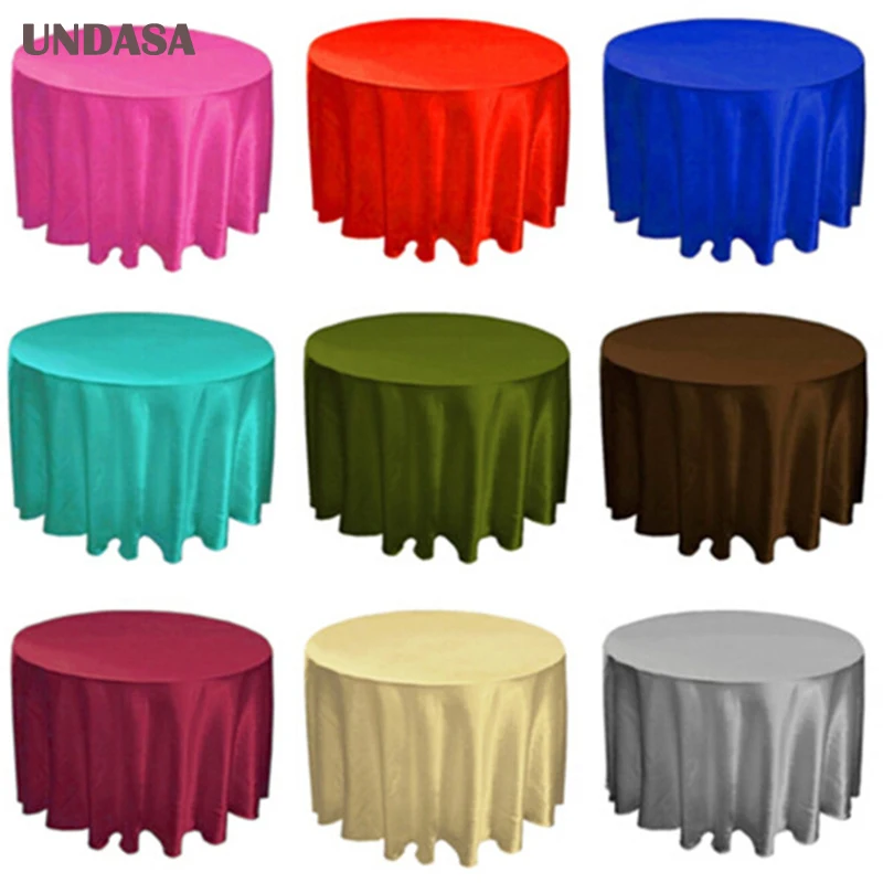 

UNDASA 1PC Solid Round Tablecloth For Wedding Party Rectangular Dining Table Cloth For Hotel Home Decor Table Cover