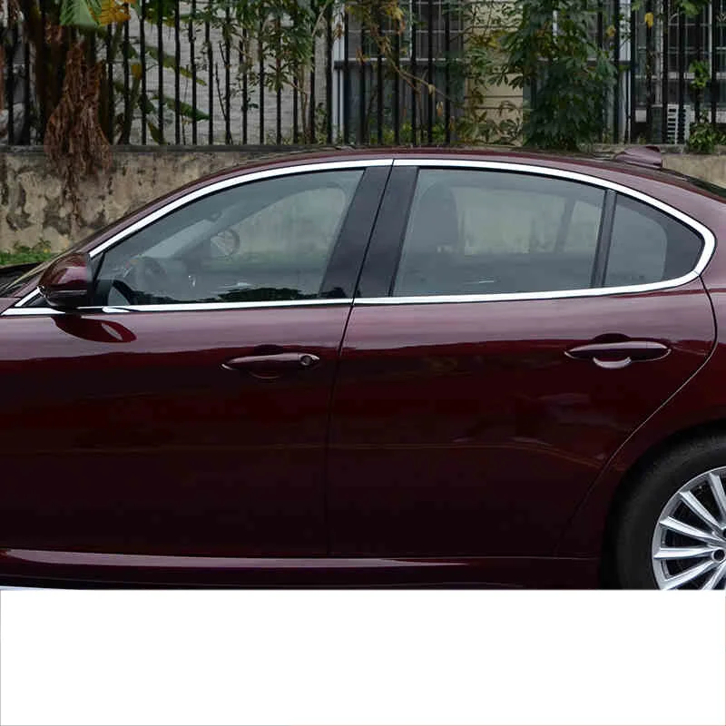 

Lsrtw2017 Stainless Steel Car Outside Window Frame Sticker for Alfa Romeo Giulia 2016 2017 2018 2019 2020