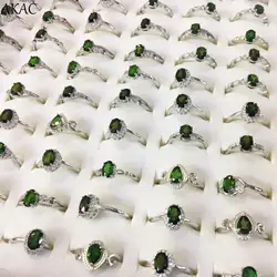 AKAC натуральный зеленый диопсид женское регулируемое кольцо approx3-4 * 5-6 мм 1 кольцо/комплект оптовая продажа