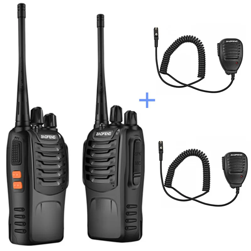 2 шт. BF888S портативный радиопередатчик fm UHF двухстороннее Радио BF 888 S Ham коммуникатор HF cb радиостанция рация Baofeng BF-888S - Цвет: Add microphone