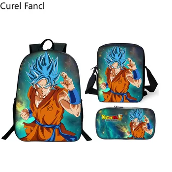 

3Pcs/Set Anime Dragon Ball Z Super Backpack Mini Bags Pencil Bags School Students Best Gifts for Children Son Goku School Bags 9