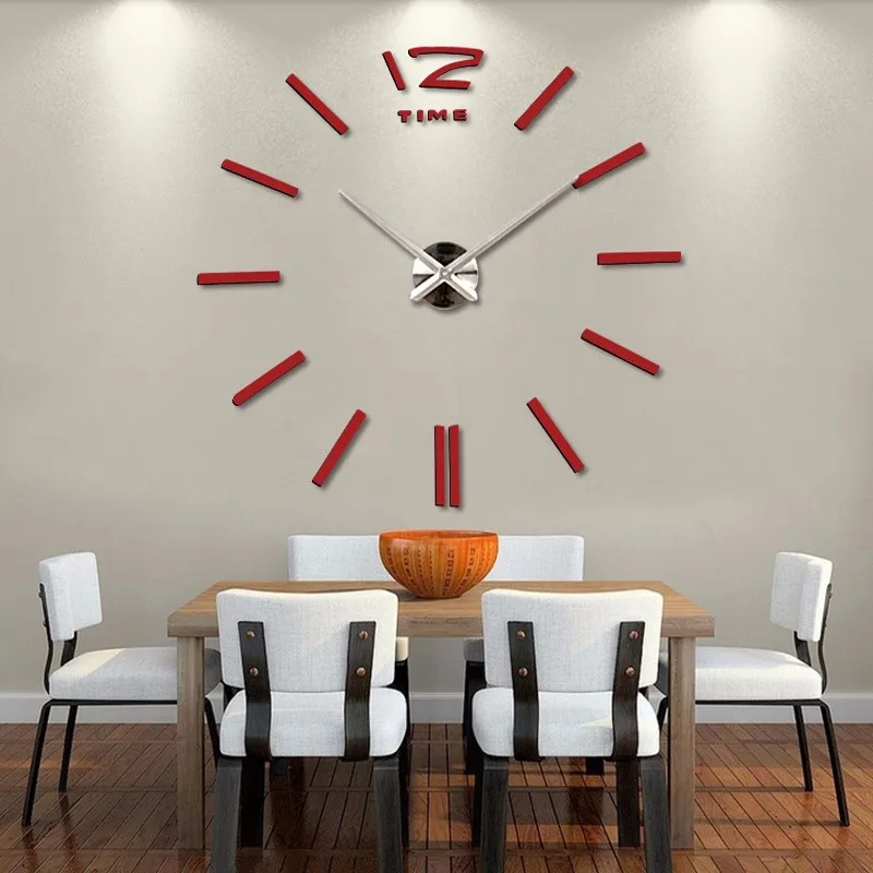 Новые украшения для дома большие настенные часы для гостиной Кварцевые Металлические современный дизайн декоративные настенные наклейки часы