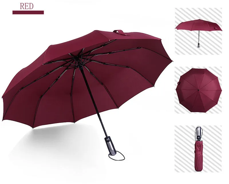 Горячий Ветрозащитный складной автоматический зонт от дождя женский Авто роскошный большой Ветрозащитный зонты дождевик для мужчин черное пальто 10 к зонтик