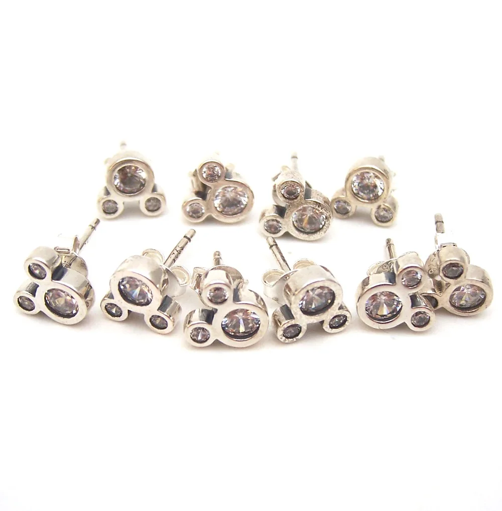 

SSVWGEH16 5X 100% Authenticity S925 Sterling Silver Earrings SilverBead Fit European Charms Bracelet diy jewelry Lampwork