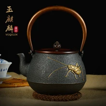 1.2L Золотой муравей чугун без покрытия ремесла чайный набор кунг-фу кипятить чайник Декор на стол