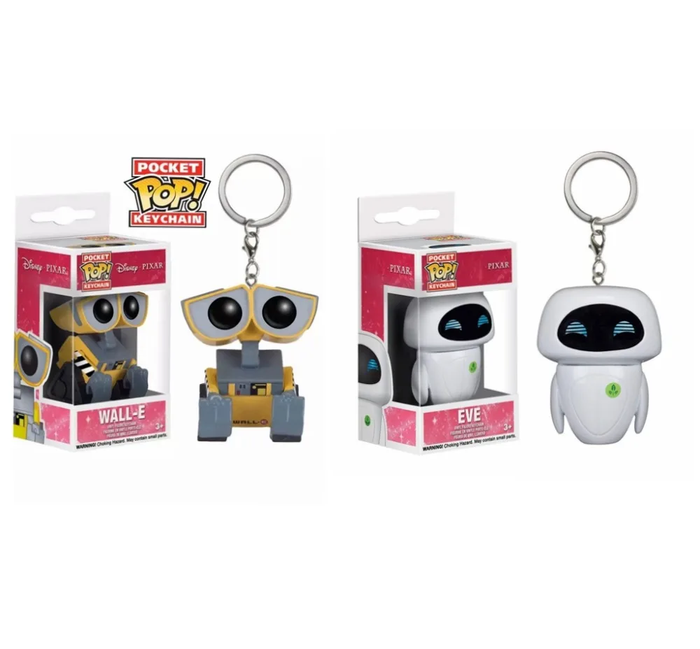 

POP New Pixar Anime Movie toys EVE & WALL-E Keychain Vinyl Action Figures Collection Model Toys for Children Christmas gift