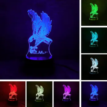 

Eagle Design Model 3D Illusion NightLight LED Colourful Flash Light Glow in the dark Desk Lamp Glede Animal Figure Toys