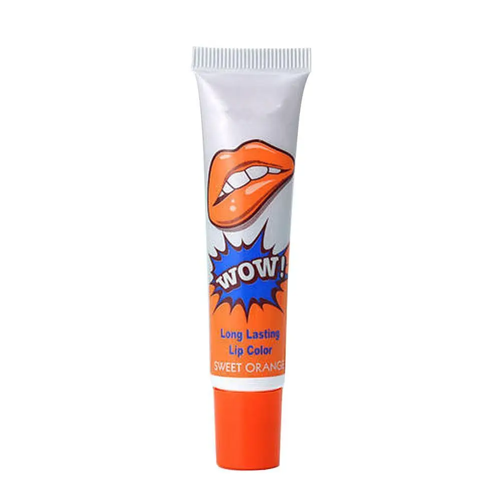 1 шт. Новая модная Татуировка Волшебная цветная маска оттенок стойкий водонепроницаемый пилинг для губ полный блеск для губ для красоты макияж - Цвет: Sweet orange