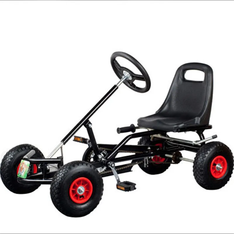 Детские самокаты с педалью Go Kart популярная детская четырехколесная тележка, балансировочная машина для езды на автомобилях для тренировок на открытом воздухе - Цвет: Черный