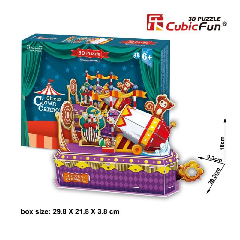 

Cubicfun Assembled 3D Puzzle Toy DIY Paper Model Circus Fire Shells Cardboard Puzzles Toys For Children Christmas Gifts