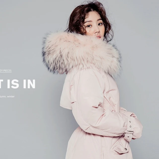 Cheap 2016 Large Raccoon Fur Collar Hooded Slim Long Warm Slim Thick Zippers Design Winter Coat Women Jacket Coats For Womens Parka 