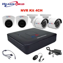 Компактный набор NVR 4CH сетевая ip-камера система купольная камера Крытая пуля камера наружная 720 P система безопасности CCTV камера наблюдения