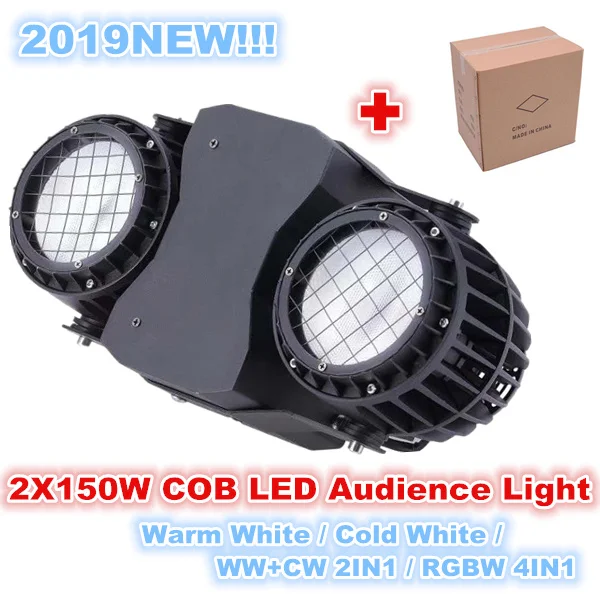 Dmx blinder stage light 2x150 Вт cob led dmx ww/2in 1/rgbw 2 глаза spotlight|Эффект освещения сцены| |