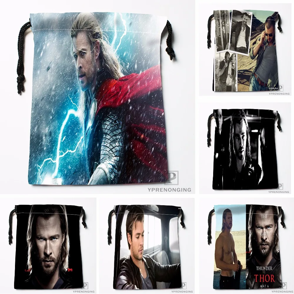 Custom Chris Thor Drawstring Bags Printing Travel Storage Mini Pouch Swim Hiking Toy Bag Size 18x22cm