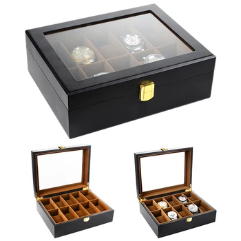 

10 Grids Handmade Wood Watch Box Wood Clock Box Watch Case Time Box for Watch Holding