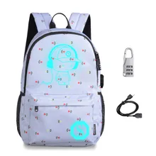 [Прямая поставка] качественные светящиеся школьные сумки с анимацией для девочек-подростков, студенческие рюкзаки с зарядным устройством USB+ Противоугонный замок