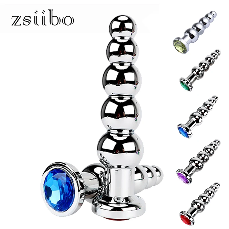 1 pcs big Size Metal Crystal Anal Plug Stainless Jewel Anal Plug Dildo Metal Anal Booty Sex Toys For Women & Men QQGS16