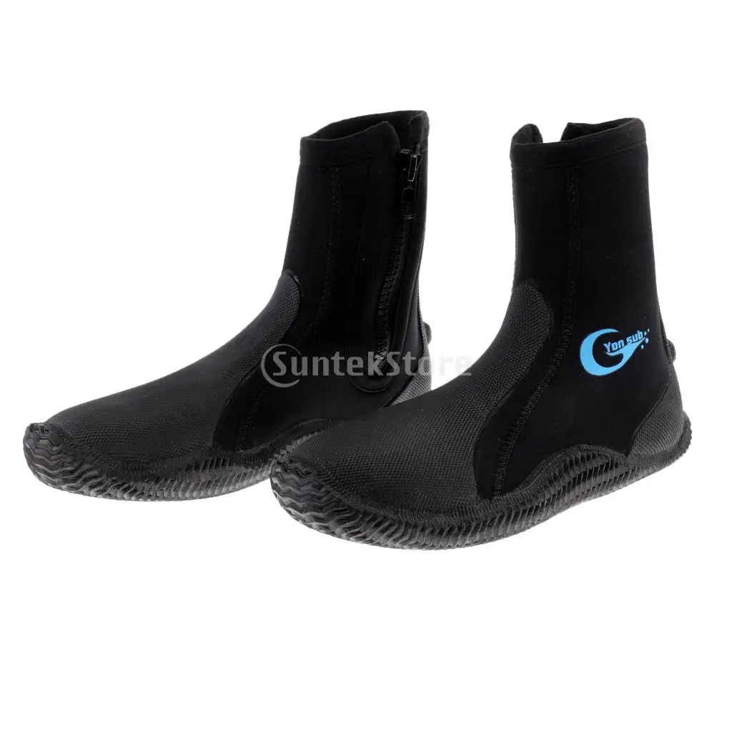 5mm Neoprene Scuba Diving Wetsuit Zipper Boots Anti-slip Warm Shoes Snorkeling Surfing Fishing Winter Water Sports Swimming Fins