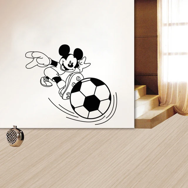 Mickey Mouse Playing Football 3D Effect Wall Paper Decorating Kids Bedroom Preschool Stick Figure Export Mickey Mouse Playing Football 3D Effect Wall Paper Decorating Kids Bedroom Preschool Stick Figure Export