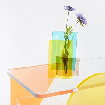 

Dry Vase Living room flower arrangement decoration Nordic small vase decoration green lotus hydroponics small vase with light