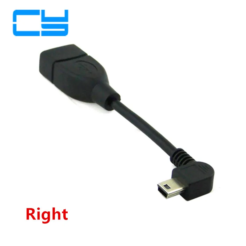 90 Degree Up & Down Angled Mini USB Type B to USB Female OTG Cable 10cm 50cm short mini usb otg cable For Car Audio DVD GPS