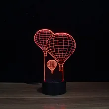 Новинка года стиль украшения комнаты забавные горячий воздух воздушный шар форма 3d Оптические иллюзии LED лампа/настольная лампа/свет как символ вечной