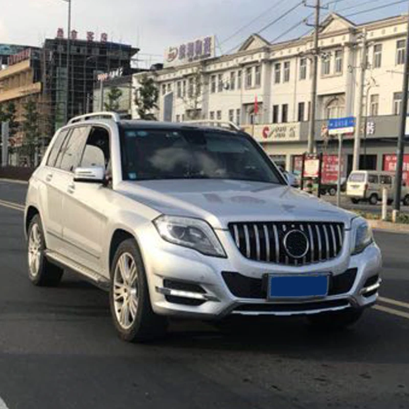 X204 решетка Серебристая эмблема переднего бампера gt gtr гриль для benz x204 glk 2013 2015