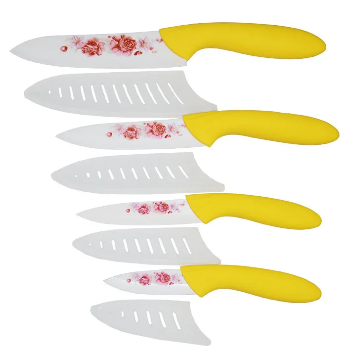 High quality zirconia kitchen knives 3, 4, 5, 6 inch ceramic knives