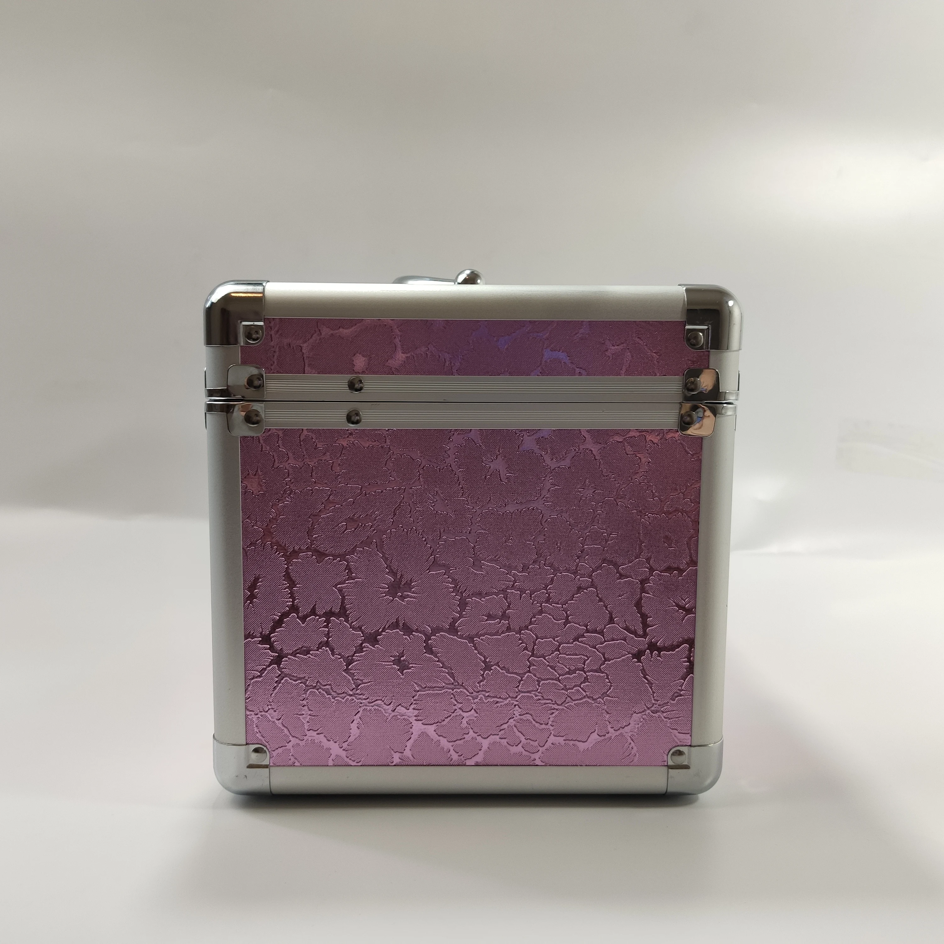 Профессиональный алюминиевый чехол для макияжа с розовым освещением, портативный дорожный Чехол для ювелирных изделий с поездом, косметический Чехол-органайзер с зеркалом