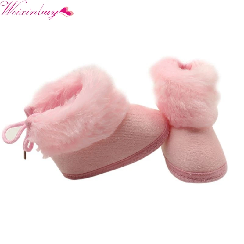 

Winter Baby First Walker Shoe Newborn Keep Warm Soft Prewalker Children Shoes For Girls 2017 Solid Cute Kids Shoes