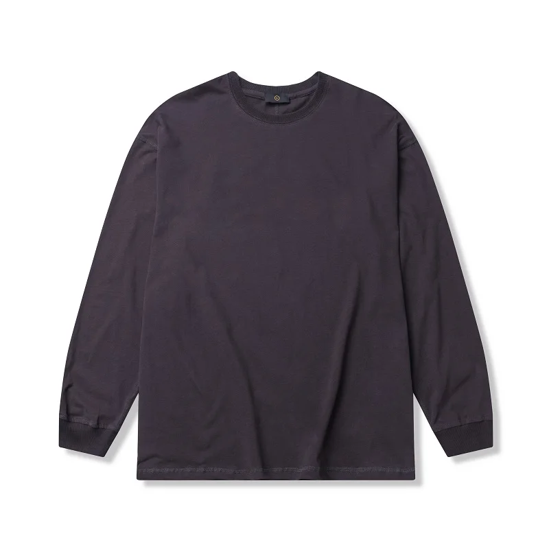 dark grey QoolXCWear Solid Color Long Sleeve Tshirts Cotton T Shirts Men/women Hip Hop Tshirts Streetwear Tops Shirts - Цвет: dark grey