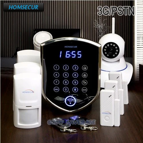 

HOMSECUR Wireless 3G/Phone Line Home Security Alarm System +Wireless IP Camera