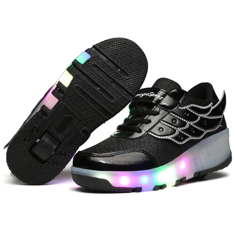 

Luminous Sneakers for Children on Small Wheels Shoes Roller with Load Bearing Sneakers Rollers for Boys tenis com rodinha