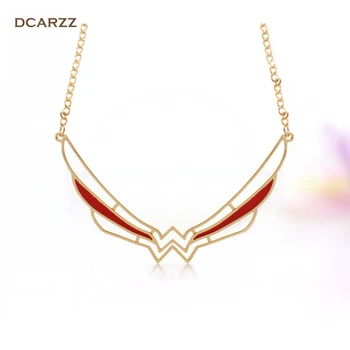 

Wonder Woman Symbol Collar Necklace Super Hero Comic Jewelry Wonder Woman Big Pendant Gift for Mom Movie Jewelry Wholesale