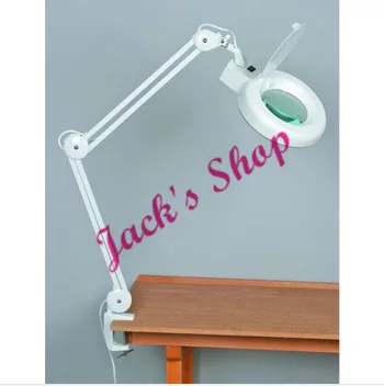 8X Desk Table Clamp Mount Magnifier Lamp Light Magnifying Glass Lens Diopter