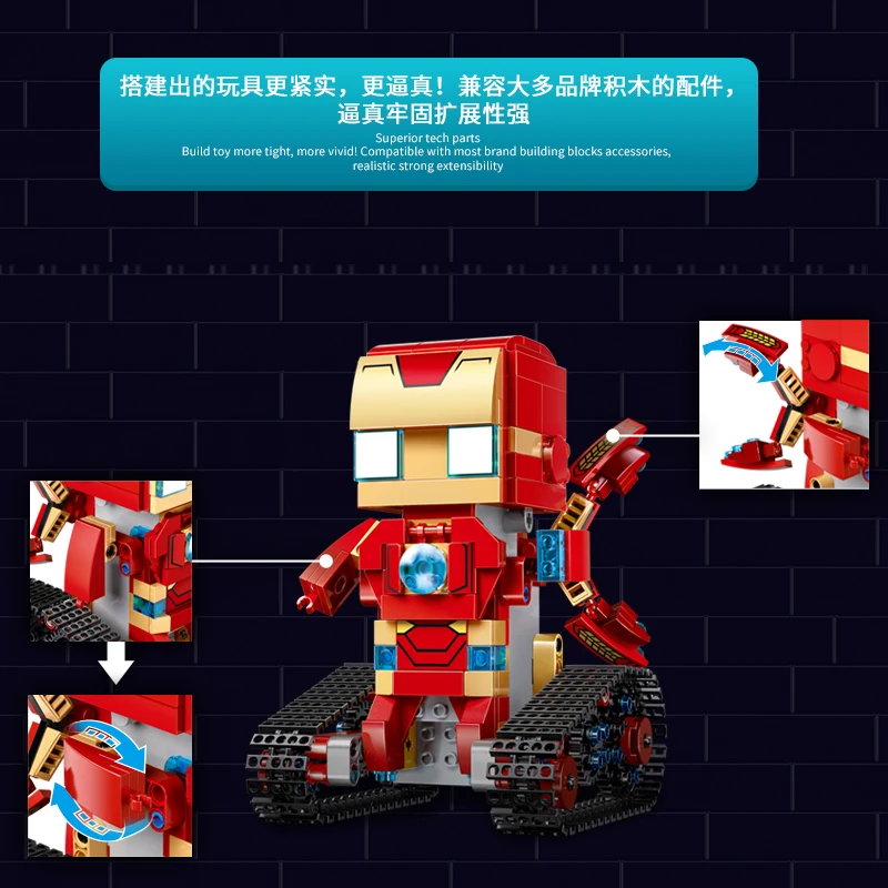 392pcs Technic Iron Man Tony Building Block Remote Control Smart Robot RC DIY car 4 stlys Gifts for Children Boys