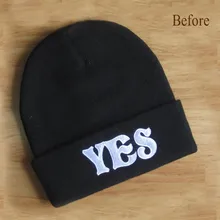 Да или нет шляпа Письмо печати Embroid Для мужчин зимняя шапочка спортивные Для женщин Баскетбольная Кепка Шапка-бини хип-хоп Skullies теплые вязаные шапки