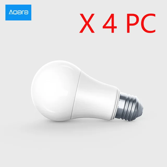 Умный белый светодиодный светильник Xiao mi Aqara 9 Вт E27 2700 K-6500 K 806lum, работающий с домашним комплектом mi Home для умного дистанционного управления - Цвет: 4pcs