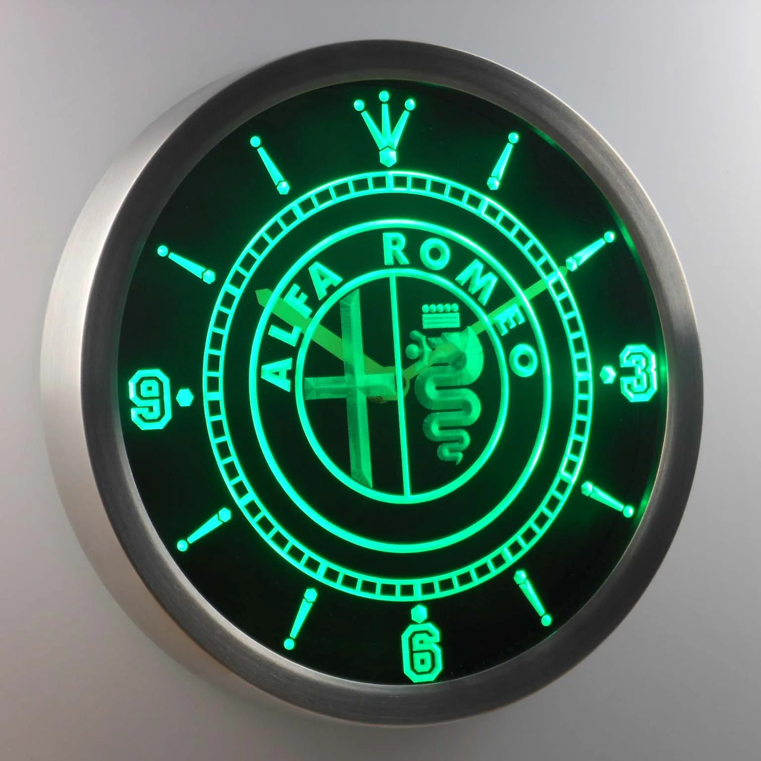 Nc0172 orologio da parete a LED con insegne al Neon Alfa Romeo|wall  clock|led wall clockclock wall clock - AliExpress