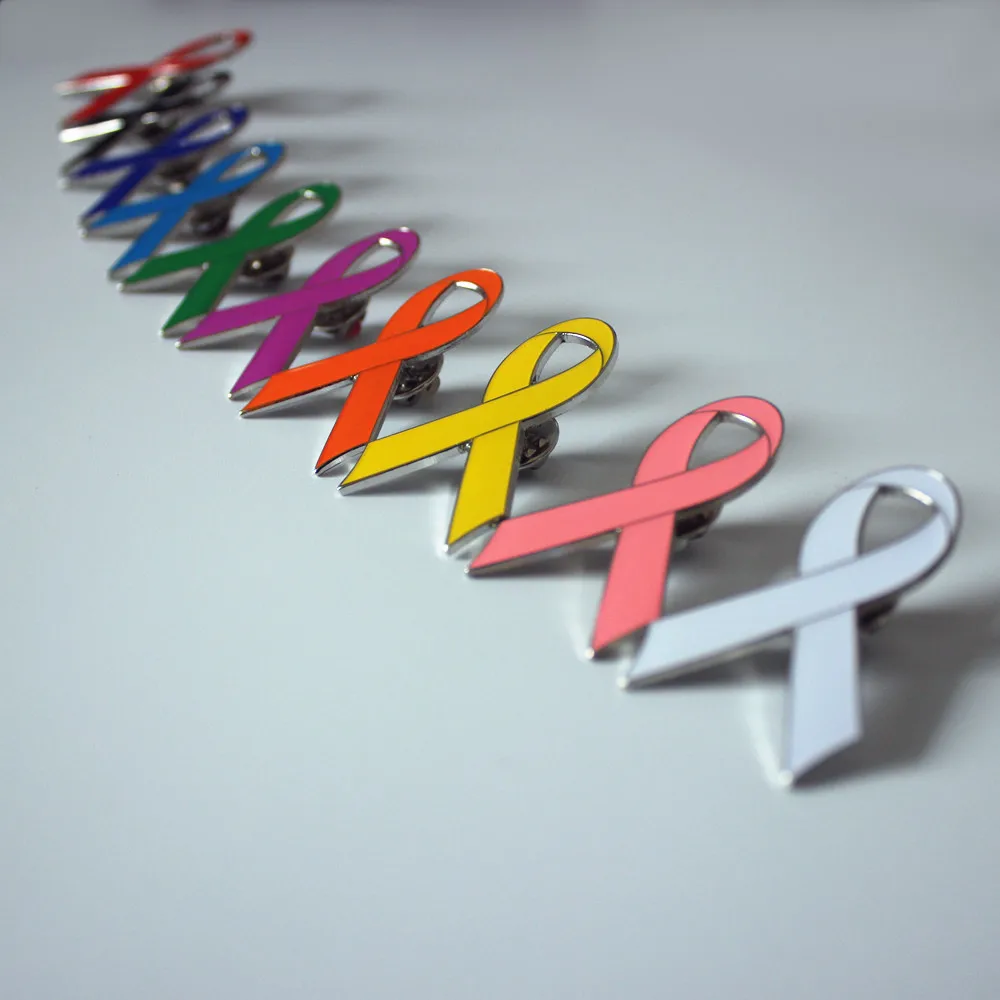 PBR029(12), Понимание рака ювелирные изделия розовый/синий/желтый/белый/черный/оранжевый/зеленый/фиолетовый лента эмаль значок булавки на лацканы Брошь булавка