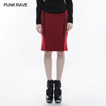 

PUNK RAVE Women Punk Military Uniform Half Skirt Sexy Gothic Slim Fit Women Working Skirts Evening Party Club Hip Skirts