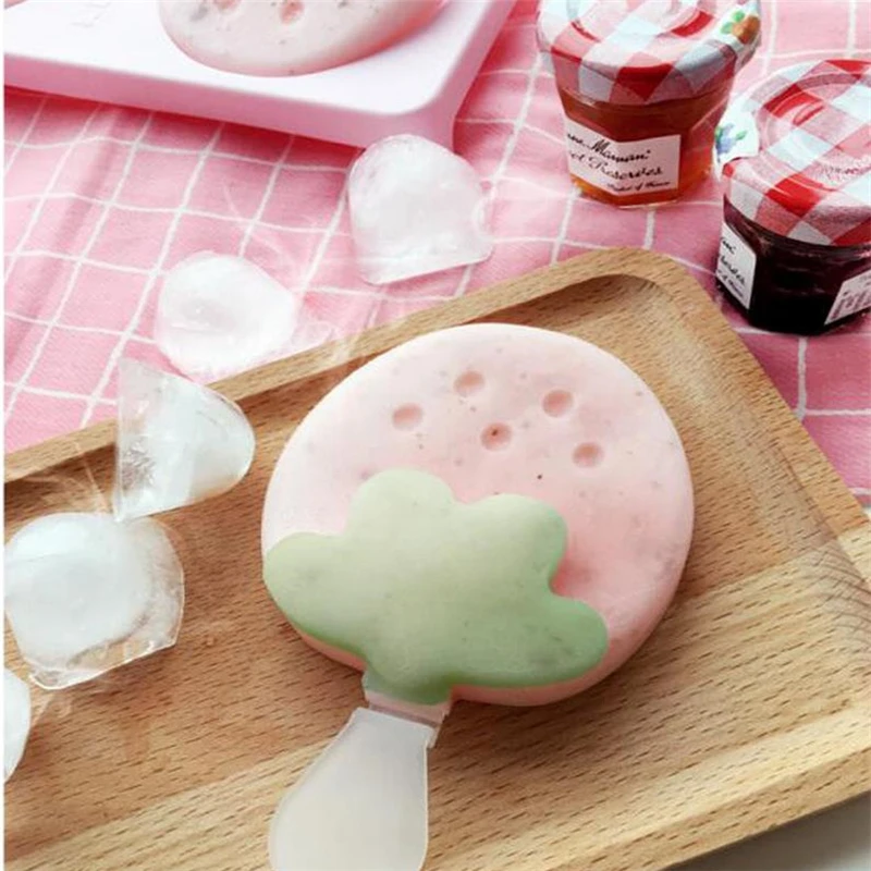 DIY Ice Cube Плесень клубника Моделирование два слота дизайн лето popsicle кухня acc случайный цвет питьевой Инструменты Шоколад Плесень