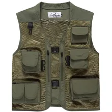 Мужская и женская камуфляжная рыболовная сетка, сумка-жилет летняя для пеших прогулок и охоты, удобная, сухая, дышащая жилетка без рукавов