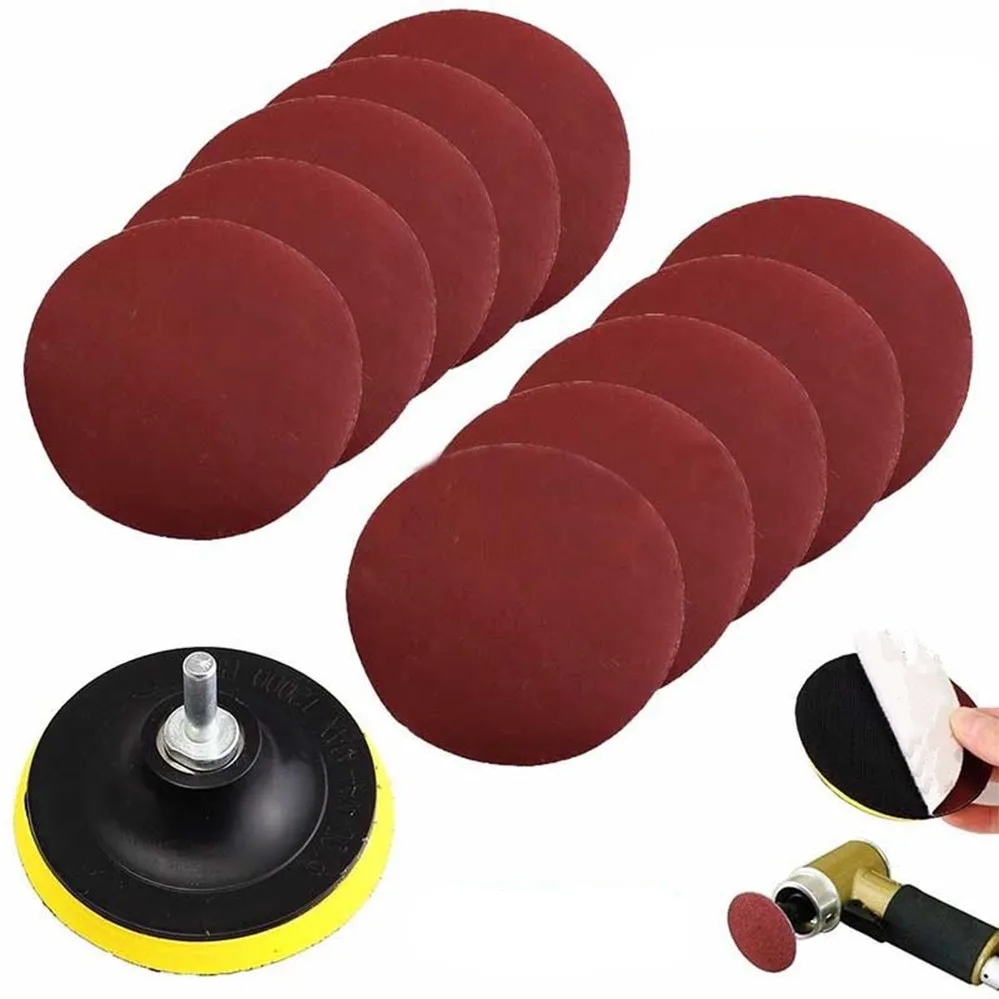 10Pcs/Set Polishing Pad Sanding Disc Sander 1000 Grits 4 inch Hook Loop Sanding Backer Pad + Shank Kit Cleaning Tool