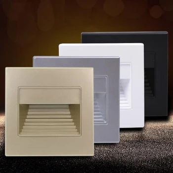 

10pcs/lot Recessed 1.5W led Radar sensor stair light motion human body induction steps ladder wall lamp light with 86 box