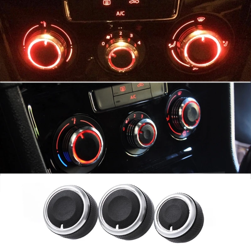 

3 Pcs A/C Car Styling Air Condition Panel Control Switch Knob For Passat B6 Bora Golf Mk5