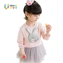 3D Rabbit Child Baby Cotton Top + Tutu Dress 2pcs Sets Autumn Winter Baby Girl Kids Lovely Korean Long Sleeve Pink/Red Clothes