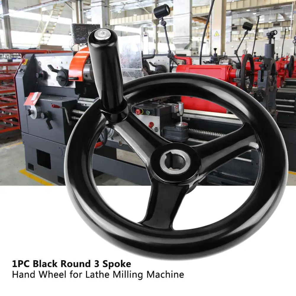 WALFRONT 3 spoke Plastic Hand Wheel Lathe Revolving Handle Hand Wheel